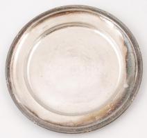 Ezüstözött fém tálca, d: 27,5 cm