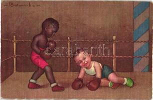 Box match, children, black boy, Ultra 225. s: Colombo (EK)