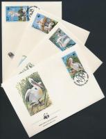 WWF pelican set + 4 FDC WWF pelikán sor + 4 FDC
