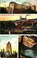 Cheb, Eger; Kaiserburg, Bismarckturm, Egerthal / castle, tower, valley (EK)