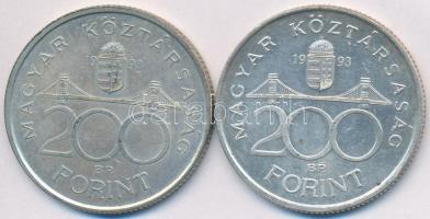 1993. 200Ft Ag "MNB" (2x) T:2,2-