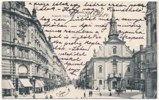 Budapest V. Kossuth Lajos utca, templom, Spitzner üzlete (EK)