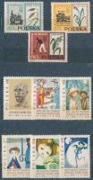 1962-1963 12 db bélyeg, közte teljes sorok + 1 db blokk 4 lapos kis berakóban