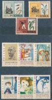 1962-1963 12 db bélyeg, közte teljes sorok + 1 db blokk 4 lapos kis berakóban, 1962-1963 12 diff. stamps, with complete sets + 1 block in small stockbook with 4 pages