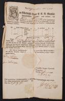 1791 a Magyar Kamara katonai beszolgáltatási jegyzéke a Torontál vármegyei Mocsony-család egy tagjának, 2 db felzetes pecséttel