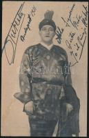 1931 Bp., Miguel Fleta (1897-1938) spanyol operaénekes üdvözlő sorai és aláírása őt ábrázoló fotón