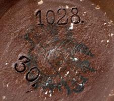 Villeroy & Boch Mettlach ón fedeles korsó, plasztikus díszítéssel, több felirattal, jelzett, hib...