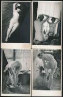 cca 1960 Soproni Horváth E. finoman erotikus festményeinek fényképi másolata, 8 db fotólap, hátoldalán pecsét, 9x14 cm