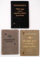 cca 1910-1940 3 db igazolvány: Gépjáróművezetői és utazási
