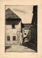 Kassa - 3 db rézkarc képeslap / etching postcards, artist signed