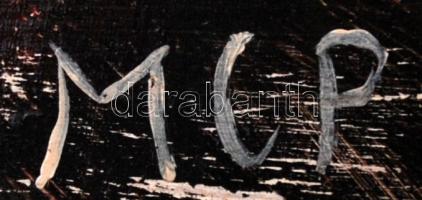 MCP jelzéssel: Utazás a teliholdas éjszakán, olaj, farost, 57,5×76,5 cm