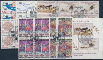 1983-1987 2 klf blokk + 15 klf sor, közte négyestömbök 3 db stecklapon