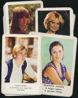 22 db, nagyrészt magyar színészeket ábrázoló MOKÉP kártyanaptár az 1970-1980-as évekből