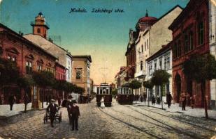 Miskolc, Széchenyi utca, villamosok (fa)