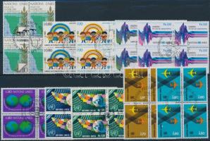 1977-1980 1 block + 18 sets 1977-1980 1 blokk + 18 klf sor négyestömbökben 3 db stecklapon