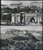 cca 1860 A budai vár és az alagút ábrázolása, ismeretlen képi források fényképi másolata (cca 1970), 2 db városkép, 11x17 cm