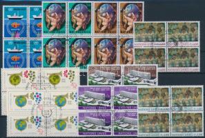 1974-1977 1 block + 16 sets 1974-1977 1 blokk + 16 klf sor négyestömbökben 3 db stecklapon