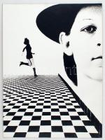 cca 1975 Vécsi Attila: Térben, kartonra kasírozva, feliratozva, 60x44 cm