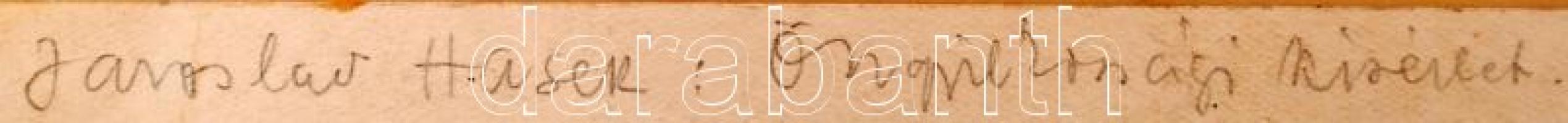 Végh Gusztáv (1889-1937): Öngyilkossági kísérlet Jaroslav Hasek könyvéhez (1957), ceruza, papír, jel...