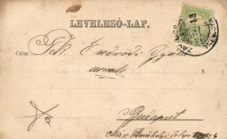 Zayugróc, M. kir. állami polgári iskola; kiadja Evira fényk. műterme / school, floral (EK)