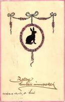 Easter, rabbit silhouette Emb. (EK)