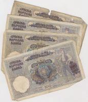 Szerbia / Német megszállás 1941. 100D jugoszláv bankjegy felülbélyegzéssel (10x) + 500D (2xklf vízje...