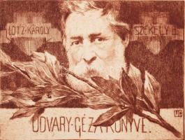 Udvardy Géza (1872-1932): Ex libris rézkarc. Dúcon jelzett. 20x30 cm