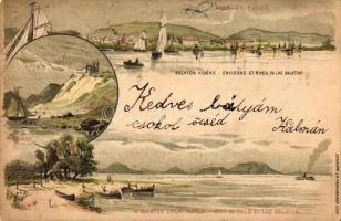 Balaton vidéke, Tihany, Balatonfüred, litho s: Dörre