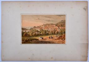 cca 1850 Karlsbad és környéke. Színezett lithográfia. / Karlsbad and area litho 36x26 cm