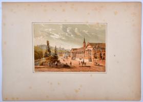 cca 1850 Karlsbad és környéke. Színezett lithográfia. / Karlsbad and area litho 36x26 cm