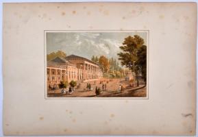 cca 1850 Karlsbad és környéke. Színezett lithográfia. / Karlsbad and area litho 36x26 cm