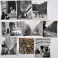 1964 Budapesti életképek, sajtófotók feliratozva, 9x9 cm és 9x12 cm közötti méretekben