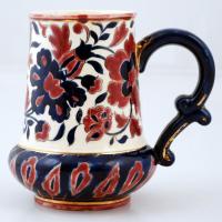 Fischer korsó, kézzel festett, jelzett (Budapest), sérült, m:14 cm