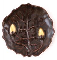 Zsolnay szecessziós teás csésze és alj, lepattanásokkal, jelzett (csak csésze), kézzel festett