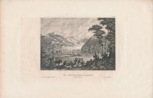 1856 Erdély, Bánát: Fehértemplom acélmestzet / Transylvania, Banat: Weisskirchen etching 29x20 cm