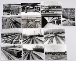 cca 1994 Budapest, Kőbánya-Kispest metróállomás és szakasz építése, működése, Karai S. felvételei, 13 db fénykép, 9x14 cm