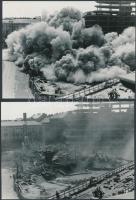 1980. augusztus 28. Budapest, MÁV ház robbantása a Marx téren, 7 db fénykép, 13x18 cm