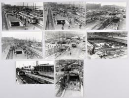 1983 Budapest, Boráros tér átépítése, 8 db várostörténeti fénykép, 10x15 cm