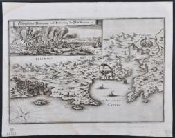1702 Matthäus Meriam (1593-1650): Ragusa (Dubrovnik) rézmetszett képe / Etched picture of Ragusa 35x27 cm