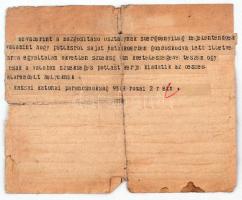 1918 A kassai katonai parancsnokság magyar nyelvű távirata IV. Károly magyar király rendelkezéséről ...