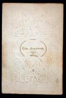 cca 1920-1930 Iskolás kislány fotója, érdekes, irredenta fényképtartó mappában, a budapesti Vidor műteremből, 7,5×5,5 cm