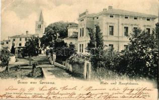 1899 Lovran, Lovrana; Platz, Hauptstrasse / square, main street (EK)