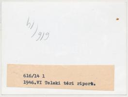 1946 Korabeli fotó: Teleki téri piac,hátoldalon feliratozva, 9x12cm