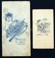 2 db keményhátú katonai fotó budapesti műtermekből (Szigeti, Kossak), különböző méretben