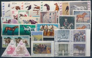 Horses 51 diff European stamps Ló motívum kis tétel: 51 klf európai bélyeg