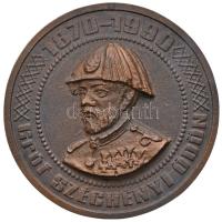 1990. "Gróf Széchenyi Ödön 1870-1990 / Magyar Tűzoltó Szövetség" Br plakett nem eredeti tokban (102mm) T:1-