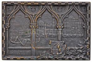 Olaszország 1908. "Excelsior Palota Velence" ezüstözött Br plakett (47x71mm) T:2,2- Italy 1908. "Excelsior Palace Venice" silver plated Br plaque (47x71mm) C:XF,VF