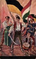 Isten verje meg a hitszegő Itáliát / Anti-Italian, Viribus Unitis WWI propaganda, artist signed