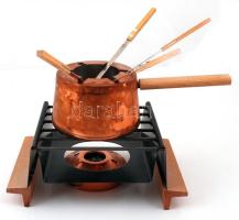 cca 1970 NDK Sonnau party flamm fondue készlet. Nem használt, eredeti dobozában, használati utasítással