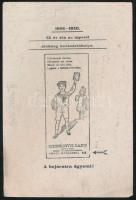 1940 "32 év óta az újpesti diákság bevásárlóhelye", Schinkovits Lajos Könyv-, Papír, Írószer és Zeneműkereskedésének szórólapja, 15x22 cm